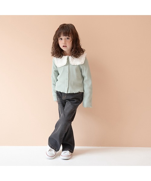 Lycee mine（リセマイン）の「アソートテレコカーディガン（Tシャツ/カットソー・キッズ・ミント/グレイッシュベージュ/アイボリー/ピンク/ブラック/グレー/レッド/エメラルド・150cm/130cm/110cm/140cm/120cm/100cm）」の22枚目の写真