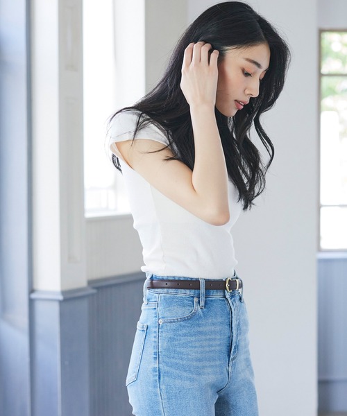 coca（coca）（コカ）の「マットフェイクレザー細ベルト（ベルト・レディース・ブラウン/ブラック・ONE SIZE）」の4枚目の写真