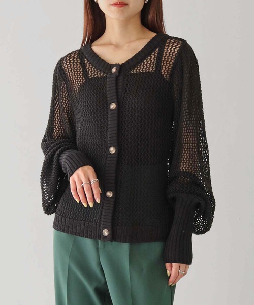カーディガン 「vingtrois」メッシュニットカーディガン レディース HER CLOSET カーディガン 「vingtrois」メッシュニット