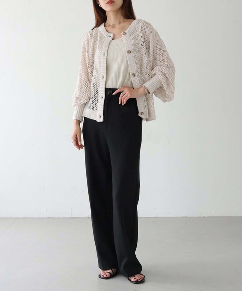 【SALE】vingtrois　リブラメVカーディガン986-13001　 vingtrois 「vingtrois」 ニットカーディガン M ブラック