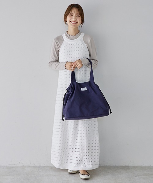 petit main(プティマイン)の「【WEB限定】【プティプラ】ママパパ巾着トートバッグ(トートバッグ・レディース・ネイビー・FREE)」の3枚目の写真