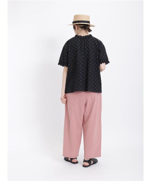 Samansa Mos2（サマンサ モスモス）の「襟レースシャーリング前後2WAYブラウス（シャツ/ブラウス・レディース・ブラック/ブラウン/オフホワイト/イエロー/ブルー/グリーン・F）」の11枚目の写真