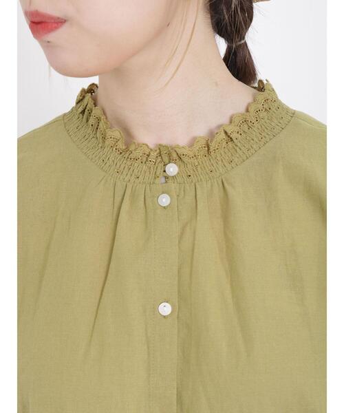 Samansa Mos2（サマンサ モスモス）の「襟レースシャーリング前後2WAYブラウス（シャツ/ブラウス・レディース・ブラック/ブラウン/オフホワイト/イエロー/ブルー/グリーン・F）」の19枚目の写真