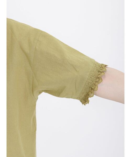 Samansa Mos2（サマンサ モスモス）の「襟レースシャーリング前後2WAYブラウス（シャツ/ブラウス・レディース・ブラック/ブラウン/オフホワイト/イエロー/ブルー/グリーン・F）」の21枚目の写真