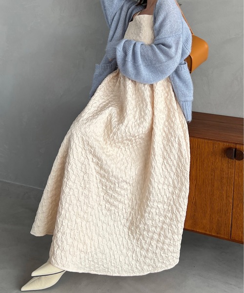 Olu.（オルドット）の「ジャガードキャミソールワンピース（ドレス・レディース・アイボリー/カーキ/ブラック・FREE）」の20枚目の写真