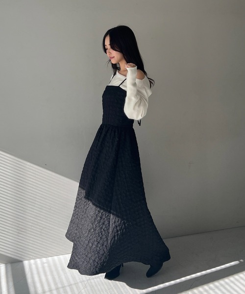 Olu.（オルドット）の「ジャガードキャミソールワンピース（ドレス・レディース・アイボリー/カーキ/ブラック・FREE）」の14枚目の写真