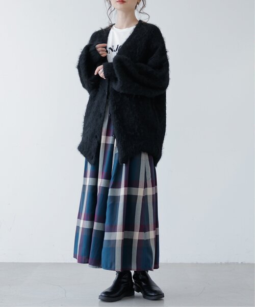 frames RAY CASSIN（フレームスレイカズン）の「秋冬コーデに活躍まちがいなし。ビッグチェックスカート（スカート・レディース・ブラウン系/グリーン系/ブルー系/パープル系/ベージュ系・FREE）」の4枚目の写真