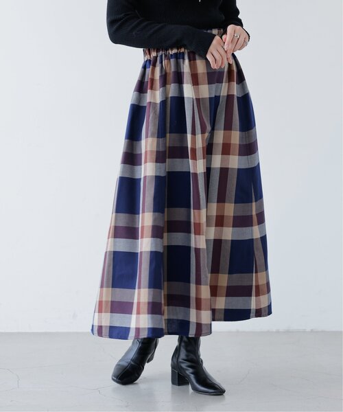 frames RAY CASSIN（フレームスレイカズン）の「秋冬コーデに活躍まちがいなし。ビッグチェックスカート（スカート・レディース・ブラウン系/グリーン系/ブルー系/パープル系/ベージュ系・FREE）」の20枚目の写真