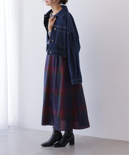 frames RAY CASSIN（フレームスレイカズン）の「秋冬コーデに活躍まちがいなし。ビッグチェックスカート（スカート・レディース・ブラウン系/グリーン系/ブルー系/パープル系/ベージュ系・FREE）」の5枚目の写真