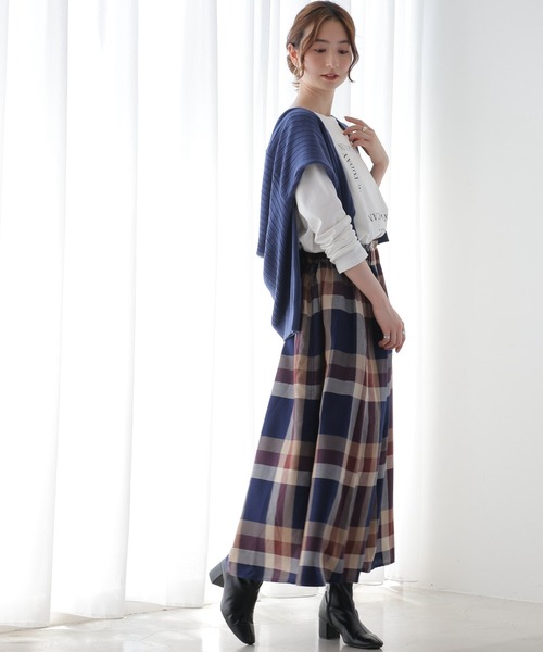 frames RAY CASSIN（フレームスレイカズン）の「秋冬コーデに活躍まちがいなし。ビッグチェックスカート（スカート・レディース・ブラウン系/グリーン系/ブルー系/パープル系/ベージュ系・FREE）」の17枚目の写真