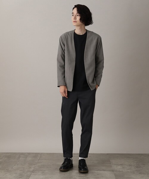 THE SHOP TK (ザ ショップ ティーケー )の「◆スウェードタッチノーカラーカーディガン(カーディガン/ボレロ・メンズ・ブラック/グレー/ベージュ・02/03/04)」の4枚目の写真