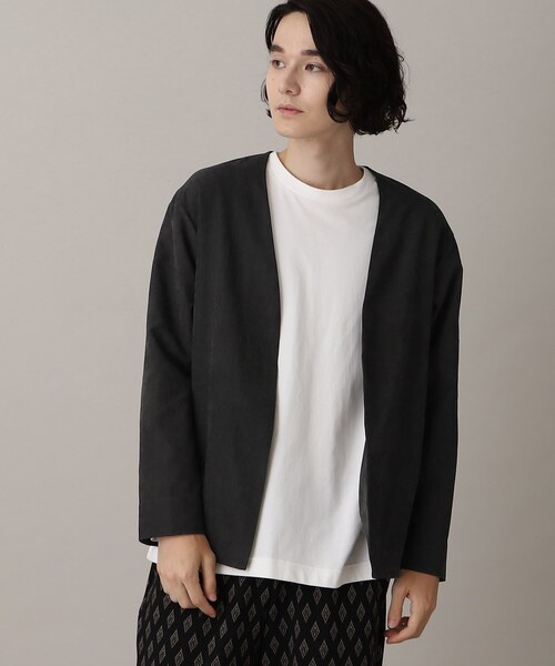 THE SHOP TK (ザ ショップ ティーケー )の「◆スウェードタッチノーカラーカーディガン(カーディガン/ボレロ・メンズ・ブラック/グレー/ベージュ・02/03/04)」の7枚目の写真