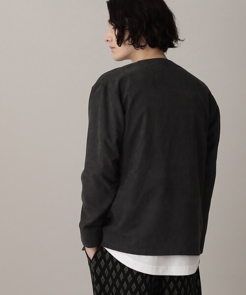 THE SHOP TK (ザ ショップ ティーケー )の「◆スウェードタッチノーカラーカーディガン(カーディガン/ボレロ・メンズ・ブラック/グレー/ベージュ・02/03/04)」の9枚目の写真