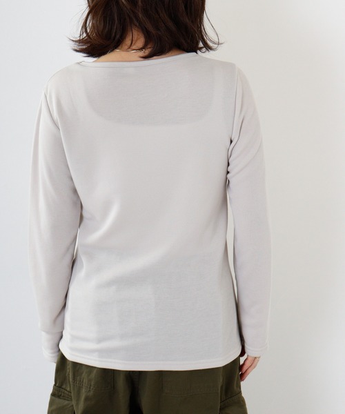 FUNALIVE(ファンアライブ)の「PAGE ONE ひまわりオイル加工クルーネック長袖(Tシャツ/カットソー・レディース・チャコール/ベージュ/ボルドー/パープル/ブラック/グリーン・LL/L/M)」の22枚目の写真