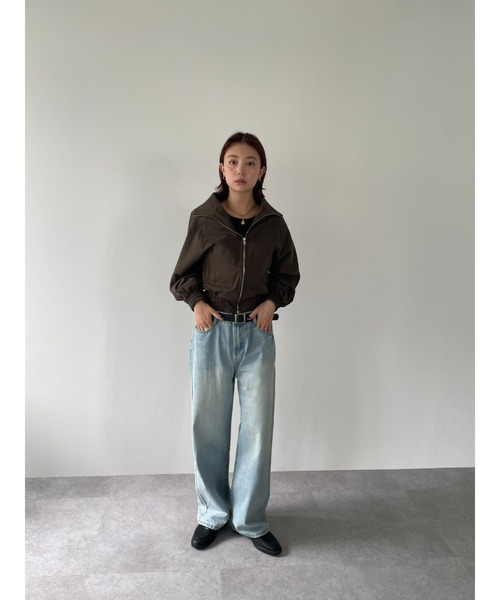 HANNE（アン）の「ウォッシュドデニムワイドパンツ（デニムパンツ・レディース・ブルー・FREE/SMALL）」の4枚目の写真