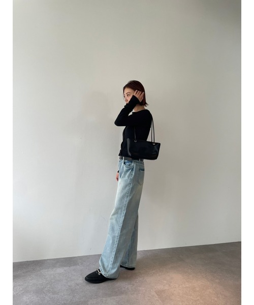 HANNE（アン）の「ウォッシュドデニムワイドパンツ（デニムパンツ・レディース・ブルー・FREE/SMALL）」の12枚目の写真