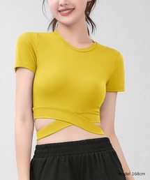 タンクトップ Tシャツ ノースリーブ」に該当するイエロー/黄色系