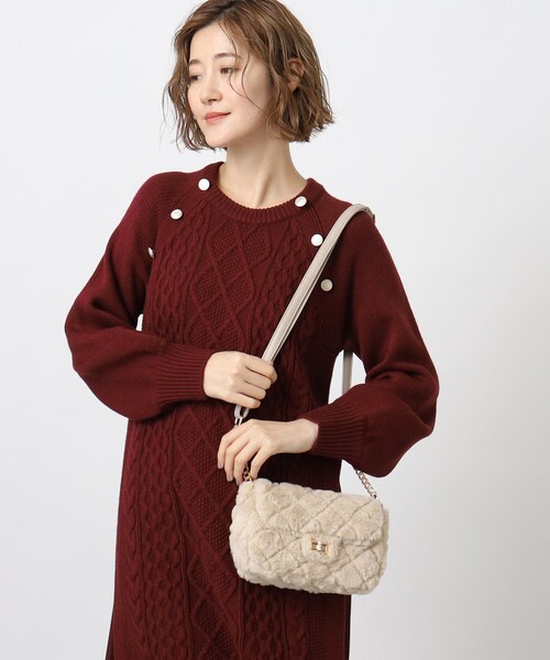 grove（グローブ）の「◆【美人百花11月号掲載】キルトフェイクファーツイードミニショルダー（ショルダーバッグ・レディース・ブラック系1/ベージュ系その他6/ベージュ系その他2/アイボリー系1・00）」の13枚目の写真