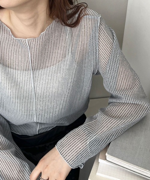 LOWRYS FARM(ローリーズファーム)の「ラッセルプルオーバーLS 980562(Tシャツ/カットソー・レディース・チャコールグレー/ブラック/アイボリー/ブルー・FREE)」の5枚目の写真