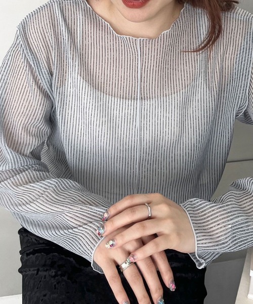 LOWRYS FARM(ローリーズファーム)の「ラッセルプルオーバーLS 980562(Tシャツ/カットソー・レディース・チャコールグレー/ブラック/アイボリー/ブルー・FREE)」の7枚目の写真