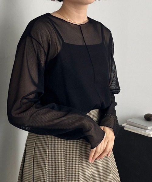 LOWRYS FARM(ローリーズファーム)の「ラッセルプルオーバーLS 980562(Tシャツ/カットソー・レディース・チャコールグレー/ブラック/アイボリー/ブルー・FREE)」の9枚目の写真