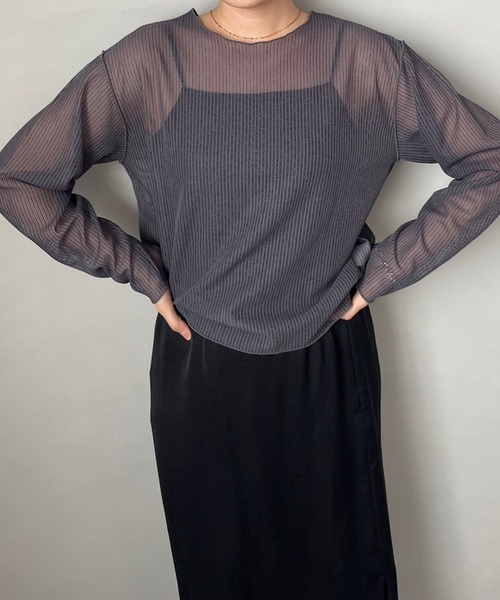 LOWRYS FARM(ローリーズファーム)の「ラッセルプルオーバーLS 980562(Tシャツ/カットソー・レディース・チャコールグレー/ブラック/アイボリー/ブルー・FREE)」の10枚目の写真
