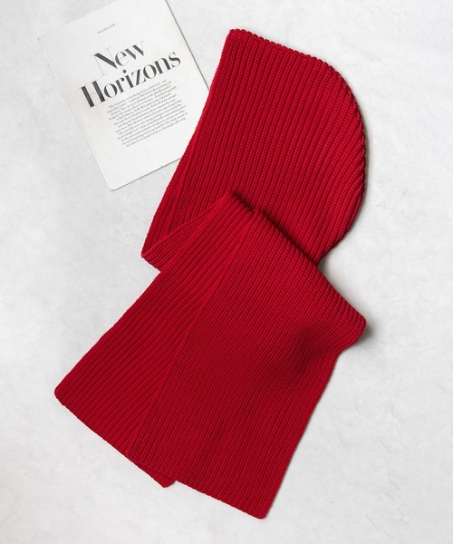 me+em select(ミームセレクト)の「※※【 12color 】ビッグフーディーリブニットカラーマフラー(マフラー・レディース・ブルー/ブルーグレー/オレンジ/ライム/ダークブルー/イエロー/ピンク/アイボリー/パープル/ブラック/グリーン/レッド・FREE)」の11枚目の写真