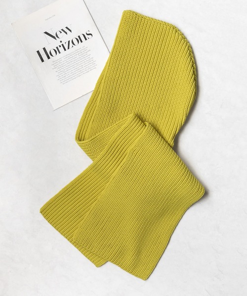 me+em select(ミームセレクト)の「※※【 12color 】ビッグフーディーリブニットカラーマフラー(マフラー・レディース・ブルー/ブルーグレー/オレンジ/ライム/ダークブルー/イエロー/ピンク/アイボリー/パープル/ブラック/グリーン/レッド・FREE)」の9枚目の写真