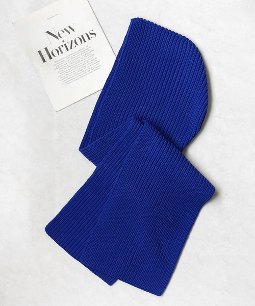 me+em select(ミームセレクト)の「※※【 12color 】ビッグフーディーリブニットカラーマフラー(マフラー・レディース・ブルー/ブルーグレー/オレンジ/ライム/ダークブルー/イエロー/ピンク/アイボリー/パープル/ブラック/グリーン/レッド・FREE)」の20枚目の写真