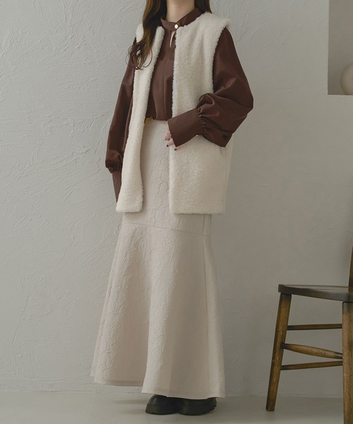 Ambre Neige(アンブルネージュ)の「【前後2WAY】フェイクスウェードボリュームブラウス/【WEB/EC限定商品】(シャツ/ブラウス・レディース・ベージュ/ダークブラウン/アイボリー・FREE)」の14枚目の写真