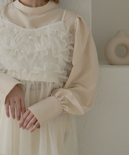 Ambre Neige(アンブルネージュ)の「【前後2WAY】フェイクスウェードボリュームブラウス/【WEB/EC限定商品】(シャツ/ブラウス・レディース・ベージュ/ダークブラウン/アイボリー・FREE)」の5枚目の写真