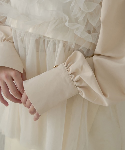 Ambre Neige(アンブルネージュ)の「【前後2WAY】フェイクスウェードボリュームブラウス/【WEB/EC限定商品】(シャツ/ブラウス・レディース・ベージュ/ダークブラウン/アイボリー・FREE)」の8枚目の写真