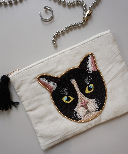 antique andico / アンティーク アンディコ 】 刺繍 キャット