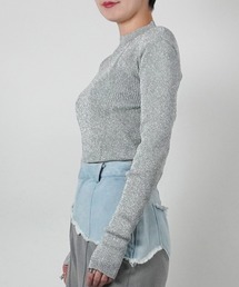 【AULA】ショルダーパットグリッターニット