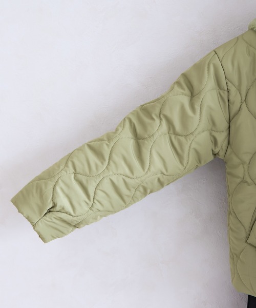 Social GIRL（ソーシャルガール）の「ファーフード付きキルトブルゾン（ブルゾン・レディース・グレー/ブラック/モカ/カーキ/ホワイト・M/L/LL）」の16枚目の写真