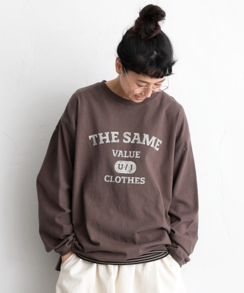 soulberry（ソウルベリー）の「僕と私の、１枚で着られるロンT（Tシャツ/カットソー・レディース・グリーン/ブラウン・5/2/6/4/3）」の2枚目の写真