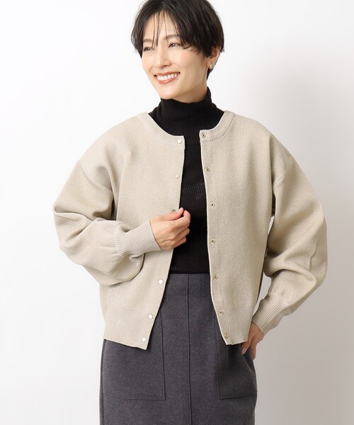 OPAQUE.CLIP(オペークドットクリップ)の「◆前後2WAY きらきらラメニット【洗濯機洗い可】(ニット/セーター・レディース・ホワイト系8/ブラウン系その他7/チャコール・38/42/36/40)」の2枚目の写真