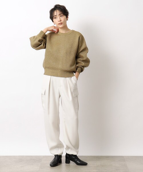 OPAQUE.CLIP(オペークドットクリップ)の「◆前後2WAY きらきらラメニット【洗濯機洗い可】(ニット/セーター・レディース・ホワイト系8/ブラウン系その他7/チャコール・38/42/36/40)」の7枚目の写真