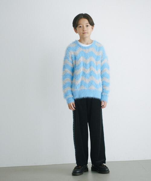 green label relaxing（グリーンレーベルリラクシング）の「TJ カットベロア サイドテープ パンツ 140cm-160cm（その他パンツ・キッズ・ネイビー/ブラック・140cm/150cm/160cm）」の19枚目の写真