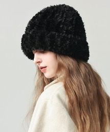 【float】ふわふわ フェイクファー ニット帽