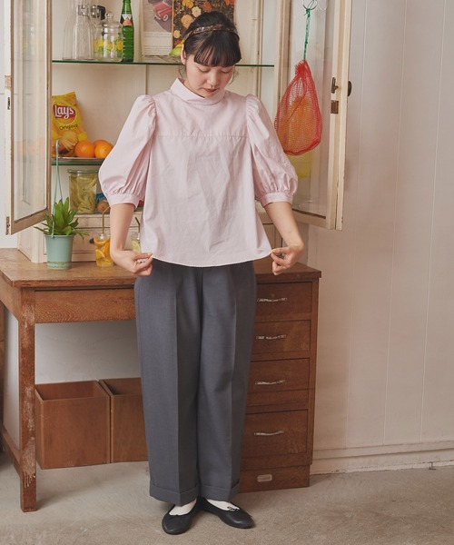 CHILD WOMAN（チャイルドウーマン）の「FINX ボリューム袖ブラウス（シャツ/ブラウス・レディース・サックスブルー/ホワイト/ピンク・FREE）」の15枚目の写真