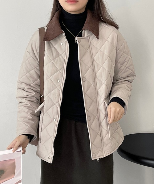 BANICO(バニコ)の「【BANICO】秋冬コーデュロイ&キルティング ショートジャケット(モッズコート・レディース・ブラック/グレー/ベージュ・MEDIUM/LARGE)」の21枚目の写真