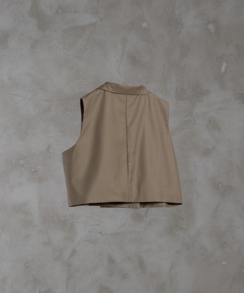 AGAWD　アガウド　ショートスリーブテーラードベスト　ベージュ classic tailored short vest/クラシックテーラードショート