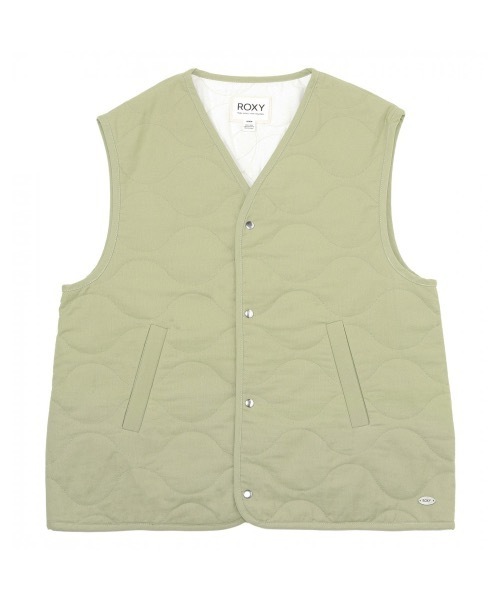 ROXY(ロキシー)の「QUILTED VEST/ロキシーキルティングデザインベスト(ベスト・レディース・カーキ/ホワイト・MEDIUM/LARGE/SMALL)」の6枚目の写真