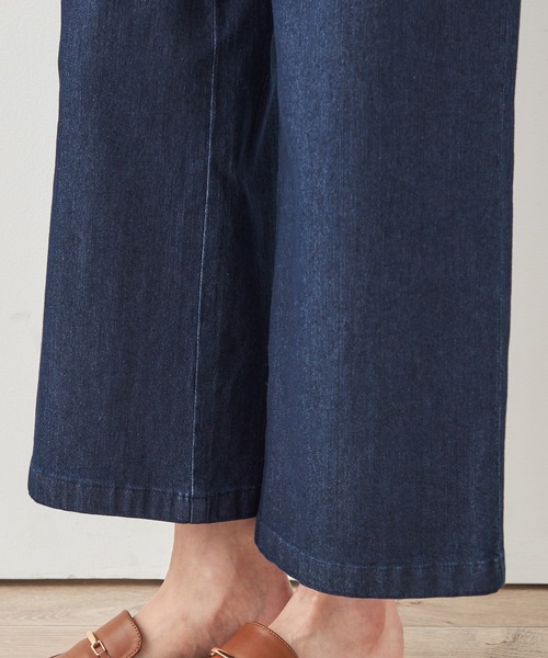 GRANCY ブラック ワイドレッグ デニムパンツS GRANCY ジーンズ 「GRANCY」ZipDesign Buggy DenimPants