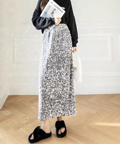 LAC-VERT（ラック・ヴェール）の「スパンコール ロングスカート