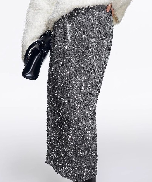 LAC-VERT（ラック・ヴェール）の「スパンコール ロングスカート（スカート・レディース・シルバー/ブラック・M/L）」の22枚目の写真