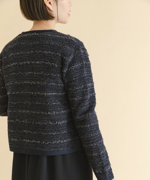 F by ROSSO(エフバイロッソ)の「F by ROSSO ツイードニットカーディガン(カーディガン/ボレロ・レディース・ネイビー/オフホワイト・FREE)」の8枚目の写真