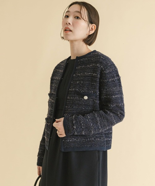 F by ROSSO(エフバイロッソ)の「F by ROSSO ツイードニットカーディガン(カーディガン/ボレロ・レディース・ネイビー/オフホワイト・FREE)」の9枚目の写真