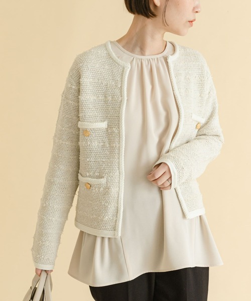 F by ROSSO(エフバイロッソ)の「F by ROSSO ツイードニットカーディガン(カーディガン/ボレロ・レディース・ネイビー/オフホワイト・FREE)」の16枚目の写真